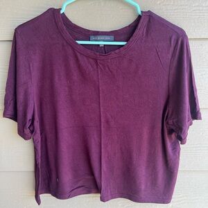 Nordstrom maroon cropped t shirt
